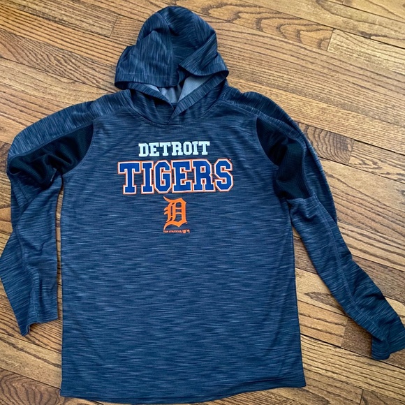 Kids' Detroit Tiger Hoodie. Sweatshirt  Blue-Gray with Official D Logo. 10-12. - Picture 1 of 7